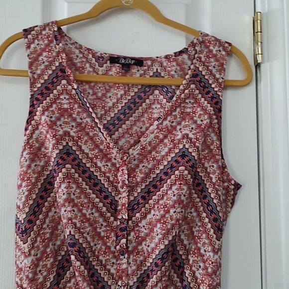 BeBop tribal boho sleeveless romper Sz L - Picture 3 of 6